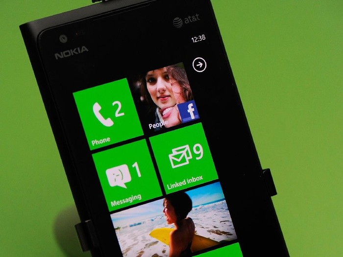 LAS VEGAS, NV - JANUARY 10:  The Nokia Lumia 900 Windows Phone is displayed at the 2012 International Consumer Electronics Show at the Las Vegas Convention Center January 10, 2012 in Las Vegas, Nevada. CES, the worlds largest annual consumer technology trade show, runs through January 13 and is expected to feature 2,700 exhibitors showing off their latest products and services to about 140,000 attendees.  (Photo by Kevork Djansezian/Getty Images)