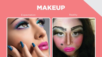 Kocak, 8 Foto Ini Gambarkan Makeup Harapan Vs Realita
