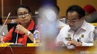 Yohana Yembise menghadiri rapat di Komisi I DPR.