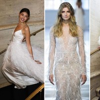 Ornamen bulu sebagai penghias gaun akan menambah kesan glamour. Desainer bridal seperti Monique L’huillier, Berta Bridal bisa jadi inspirasinya. Foto: ist