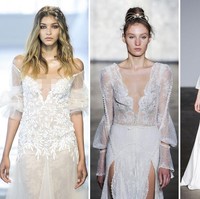 Desainer tak hanya bermain dengan ornamen, namun juga lengan gaun untuk 2018. Bagian lengan dipercantik dengan tambahan volume atau efek kerut. Foto: ist