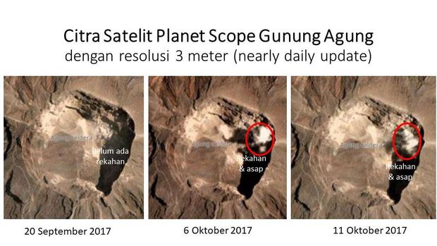 Foto satelit Gunung Agung/ Istimewa