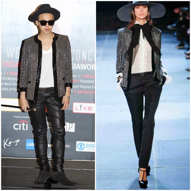 G DragonG Dragon dikenal sebagai pelopor fashion di Korea. Ia pun tak sungkan untuk mengenakan busana wanita seperti jaket tweed Chanel berikut bahkan pernah pakai rok. Leader dari boyband Bigbang tersebut mengaku memang suka membeli baju dari koleksi wanita. Selain dianggap unik, hal itu mungkin karena lebih pas dengan ukuran tubuhnya. Foto: Getty Images