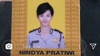 Foto Bripda Nindy di kartu anggota.