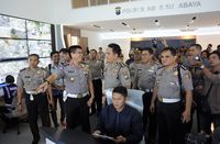 Kakorlantas juga ikut mengawasi traffic Surabaya hari ini