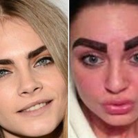 Tampilan alis tebal sempat tren beberapa waktu lalu. Jika ingin meniru, jangan sampai berlebihan seperti ini. Foto: ist