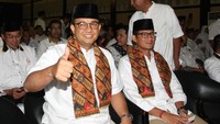 Anies Baswedan dan Sadiaga Uno menghadiri selamatan dan doa bersama yang digelar PKS. Pool/PKS