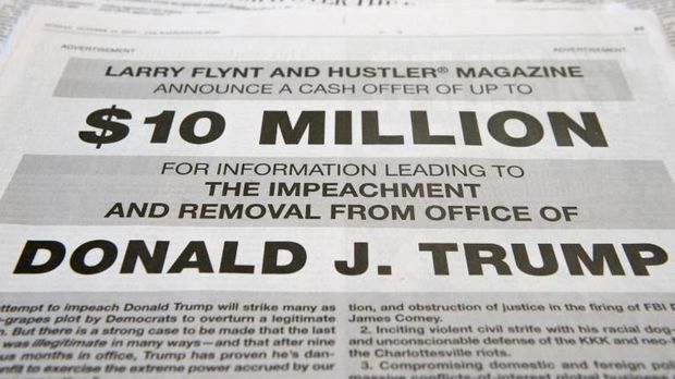 Iklan yang dipasang bos Majalah Hustler di surat kabar The Washington Post