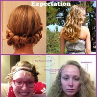 Ketika mencoba tutorial gaya rambut di Pinterest, jangan berekspektasi terlalu tinggi jika tak mau kecewa seperti wanita ini. Foto: ist