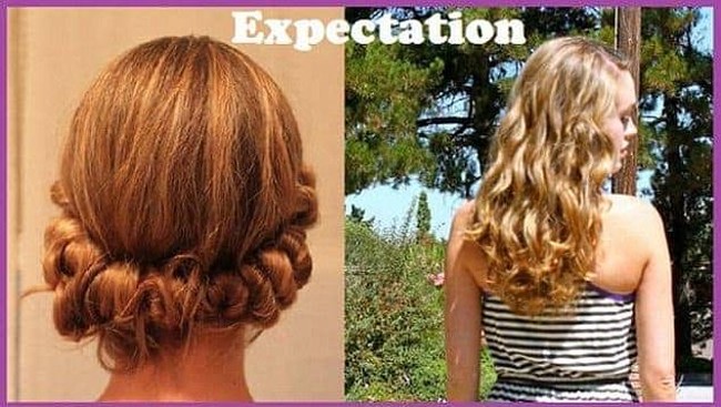 Ketika mencoba tutorial gaya rambut di Pinterest, jangan berekspektasi terlalu tinggi jika tak mau kecewa seperti wanita ini. Foto: ist