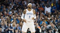 Carmelo Anthony kini membela Oklahoma City Thunder setelah meninggalkan New York Knicks yang sudah ia perkuat semenjak 2011. (Foto: J Pat Carter/Getty Images)
