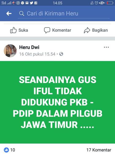 Screenshot facebook Heru Dwi