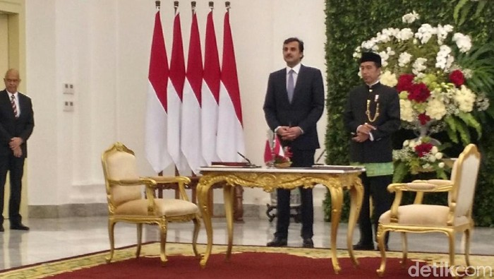 Jokowi dan Emir Qatar Syekh Tamim Teken 5 MoU