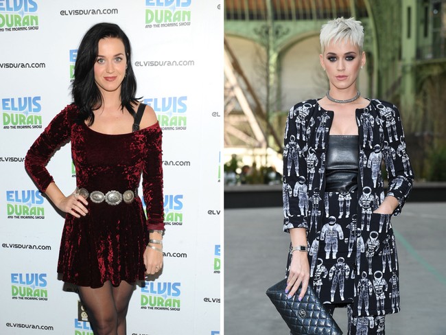 Pascaputus dari Orlando Bloom, Katy Perry memilih mengubah drastis rambutnya jadi super pendek dengan guntingan asimetris. Gaya busananya juga lebih boyish dan edgy. Foto: Getty Images
