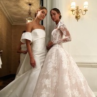 Salah satu dari dua gaun Monique Lhuillier patut jadi inspirasi baju pernikahan Anda. Keduanya sama-sama membuat wanita tampak seperti ratu walau hanya sehari. (Foto: Instagram)