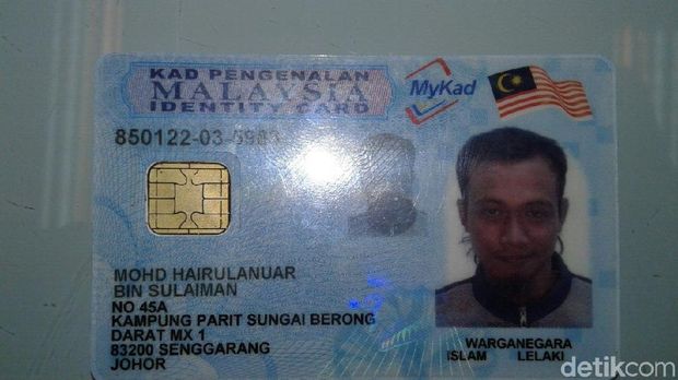 Kartu identitas milik WN Malaysia pemilik koper