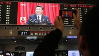 Pidato selama 3,5 jam ini tercatat dua kali lipat lebih lama dari pidato yang disampaikan mantan Presiden Hu Jintao tahun 2012 lalu. Foto: AFP PHOTO/STR