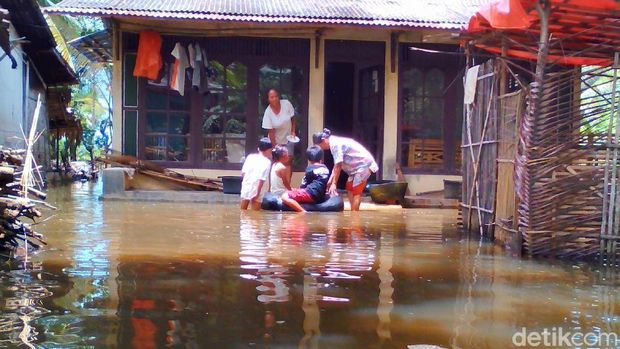 Banjir di Cilacap, Kamis (19/10/2017).
