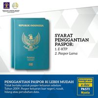 Kini Ganti Paspor Cukup Bawa e-KTP dan Paspor Lama