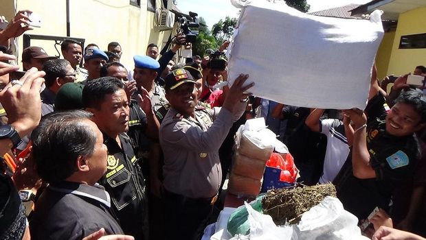 Polres Simalungun Musnahkan Ganja Senilai Setengah Miliar Lebih