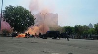 Para anggota Paspampres berlatih menghadapi kelompok teroris. Skenarionya sekelompok teroris menghadang presiden yang menghadiri acara di JIExpo Kemayoran.