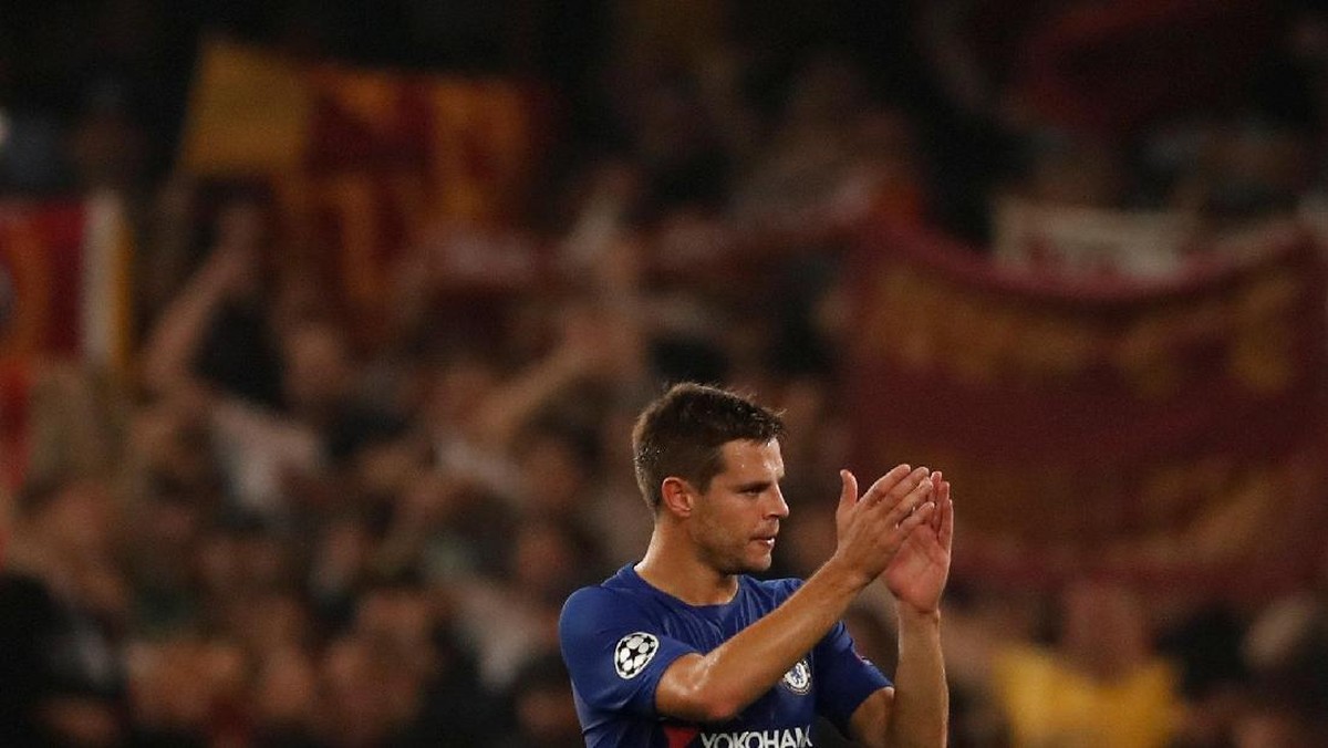 Cesar Azpilicueta usai Chelsea diimbangi AS Roma 3-3. Foto: Andrew Boyers/Action Images via Reuters