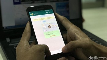 Pesan yang sudah terkirim. Jika ingin berhenti berbagi bisa menekan Stop Sharing. Foto: Adi Fida Rahman/detikINET
