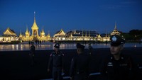 Lokasi tempat kremasi ini berada di sisi areal Grand Palace, Bangkok. Athit Perawongmetha/Reuters.