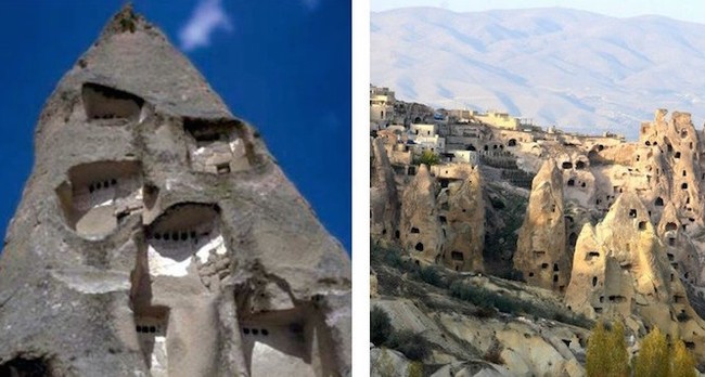 Kawasan Cappadocia, Turki dikenal sebagai wilayah bebatuan vulkanik, batu dari hasil erupsi gunung berapi. Bebatuan tersebut digunakan oleh penduduk setempat sebagai tempat tinggal. Bahkan, sampai sekarang, masih ada beberapa rumah penduduk yang di bebatuan alias gua. Foto: Istimewa