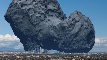 Ukuran sebuah komet dengan kota Los Angeles. Foto: istimewa
