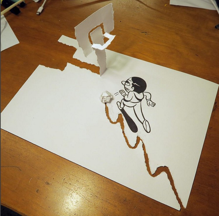 Kreatif! Sobekan Kertas Disulap Jadi Gambar 3D