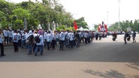 Mereka long march dari gedung sate Bandung hingga ke Istana negara di Jakarta. (Foto: Cici Marlina/detikcom)