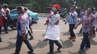 Kostum zombie yang mereka pakai ini untuk menunjukkan matinya hukum di Indonesia. (Foto: Cici Marlina/detikcom)