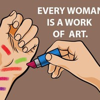 Wanita tak perlu kanvas untuk melukis. Cukup gunakan tangannya saja untuk melukis dengan warna-warni kosmetik yang ingin dibeli atau baru saja dibelinya. Kamu termasuk yang melakukan ini kan? Foto: Dok. Shareably