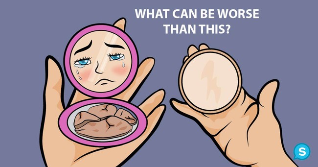 Pallette kosmetik yang hancur adalah mimpi buruk bagi wanita. Foto: Dok. Shareably