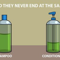 Ini seolah rahasia alam semesta. Kenapa isi botol kondisioner selalu lebih cepat habis dari shampo? Foto: Dok. Shareably