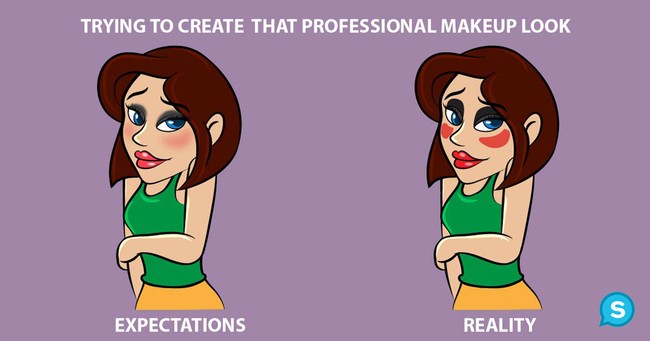 Urusan dandan, jika tidak terbiasa melakukannya memang bisa menjadi malapetaka. Maksud hati ingin tampil glamour, namun yang terjadi malah wajah mirip badut. Foto: Dok. Shareably