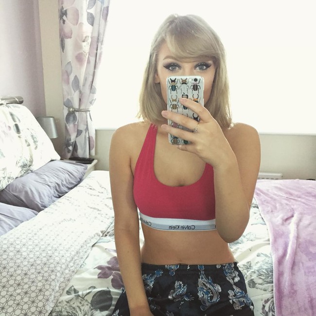 Figur tubuh, rambut hingga mata semuanya mirip Taylor Swift. Apakah Laura memang kembaran Taylor Swift?  Foto: dok. Instagram