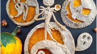 Setujukah Anda jika ini disebut pumpkin pie? beda dari biasa, pie bertema Nightmare Before Christmas.