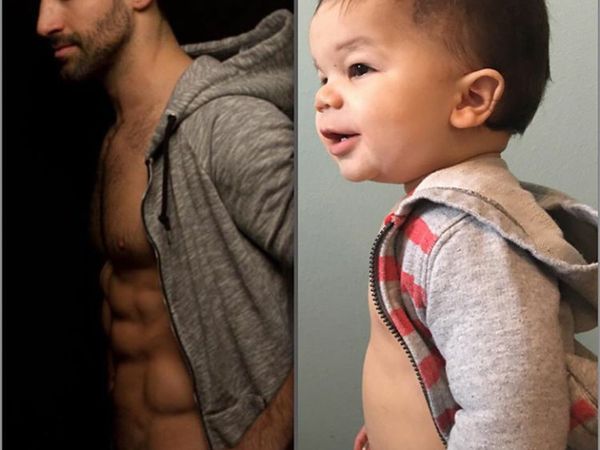 Kocak! Aksi Keponakan Tiru Pose Pamannya yang Seorang Model