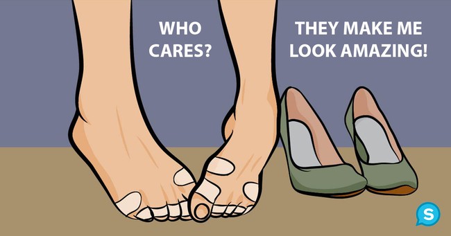 Wanita rela sakit demi cantik, inilah prinsip para pemakai high heels. Foto: Dok. Shareably