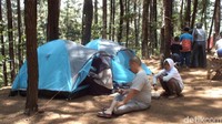Banyak pohon pinus yang menjulang tinggi, suasana tebing dan hutan rindang yang mengelilingi lokasi wisata menjadi daya tarik tersendiri. Tempat ini juga sering dipakai sebagai tempat berkemah oleh sebagian orang. (Hakim Ghani/detikTravel)