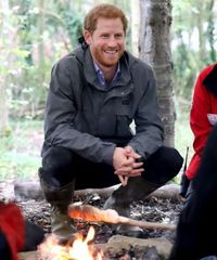 Pangeran Harry yang sedang ikut camping dengan anak-anak di Brockhole Nature Reserve.