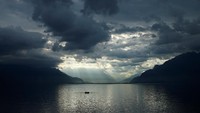 Pagi hari, langit di cuaca tampak berawan di kawasan Chardonne  