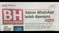 Admin WhatsApp Boleh Dipenjara