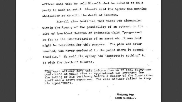 Screenshot Dokumen CIA Soal Rencana Pembunuhan Sukarno (Screenshot from www.archives.gov)