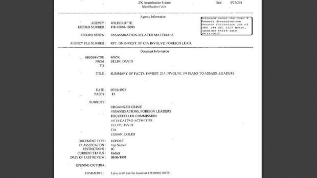 Dokumen CIA yang membahas rencana pembunuhan Sukarno ini berasal dari tahun 1975