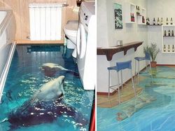 Lukisan 3D yang Bikin Betah di Kamar Mandi