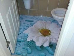 Lukisan 3D yang Bikin Betah di Kamar Mandi