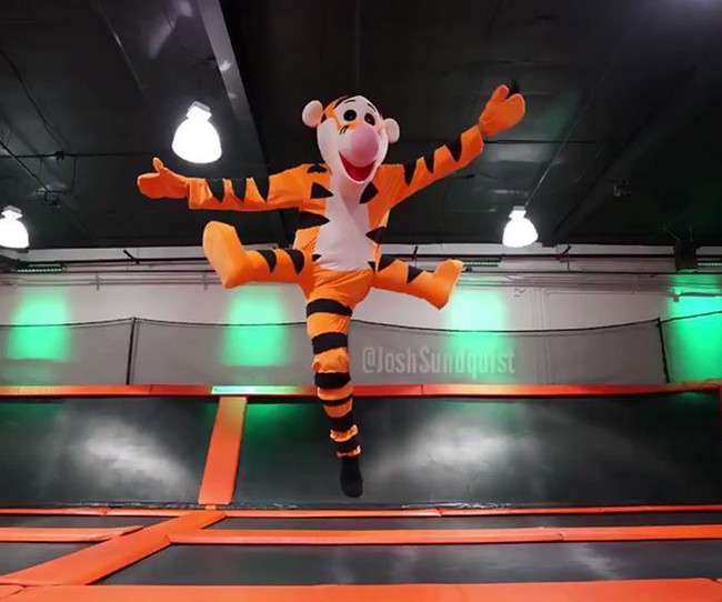 Josh Sundquist tampil dengan kostum Halloween 2017. Dia menjadi Tigger dari kisah Winnie The Pooh. Foto: Dok. Josh Squndquist